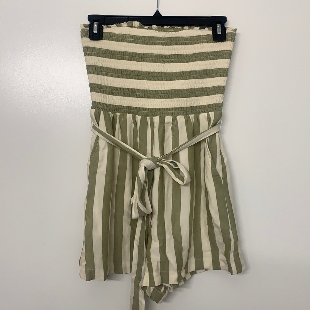 COPY - American eagle green/white striped romper